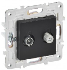 SKANDY Розетка двойная TV+SAT SK-A13Bl черный  SK-AF20-O-K02  IEK