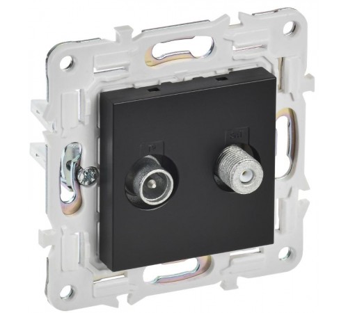 SKANDY Розетка двойная TV+SAT SK-A13Bl черный  SK-AF20-O-K02  IEK