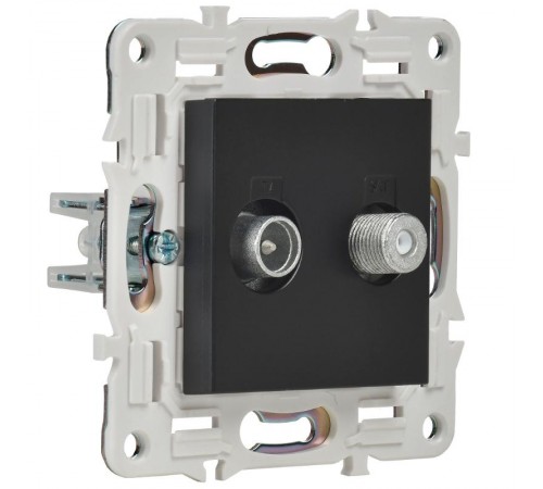 SKANDY Розетка двойная TV+SAT SK-A13Bl черный  SK-AF20-O-K02  IEK