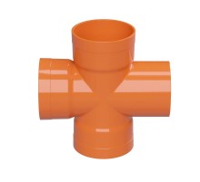 Крестообразное соединение для двустен. труб. 90 град.. полипропилен. желтый. д.110  022110  DKC