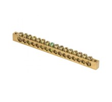 Шина PEN "ноль-земля" (8х12мм) 16 отверстий латунь крепеж по краям EKF PROxima  sn0-125-16-k  EKF