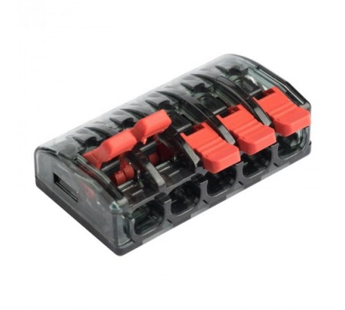 Клемма СМК 221-415 5 отверстий 0.2-4.0 мм2 (4шт.) EKF PROxima  plc-smk-221-415r  EKF