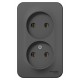 Blanca Антрацит О/У с изолирующей пластиной Розетка 2-ая без заземления без шторок 16А, 250В  BLNRA000216  SE