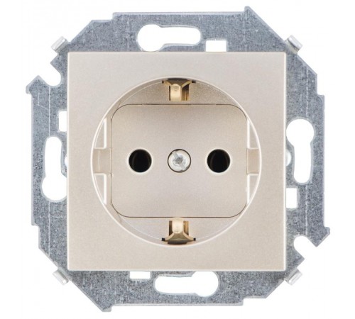 Simon 15 Шампань Розетка с/з Schuko, 16А 250В, винт. зажим  1591432-034  Simon