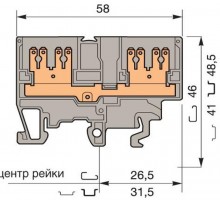 Клемма M2,5/6.4G.1 2 quick connect (fast on) 6,3x0,8 мм или 2,8х0,8 мм, вертикальные  1SNA115280R2000  TE