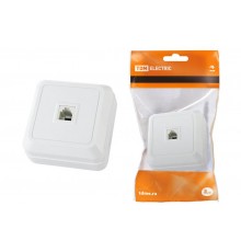 Розетка TФ (RJ-11) открытой установки IP20, белая "Ладога"   SQ1801-0021  TDM