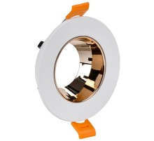 Светильник точечный  4106 встр. поворотн. GU10 белый/золото пласт.  LT-UVB0-4106-GU10-1-K22  IEK