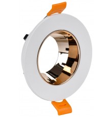 Светильник точечный  4106 встр. поворотн. GU10 белый/золото пласт.  LT-UVB0-4106-GU10-1-K22  IEK