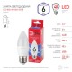 Лампа светодиодная ЭКО LED B35-6W-865-E27 R (диод, свеча, 6Вт, хол, E27)  Б0045340  ЭРА