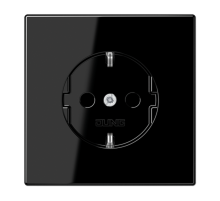 Штепсельная розетка SCHUKO 16А / 250В с защитными шторками, пружинные зажимы; дюропласт; черный; LS990  LS1520KISW  Jung