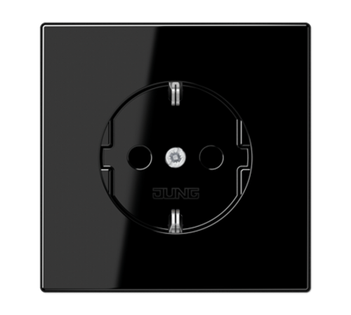 Штепсельная розетка SCHUKO 16А / 250В с защитными шторками, пружинные зажимы; дюропласт; черный; LS990  LS1520KISW  Jung