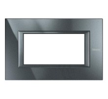 Axolute. Рамка декоративная прямоугольная итальянского стандарта. Цвет "Антрацит" Монохром. 4 модуля.  HA4804HS  Legrand