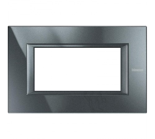 Axolute. Рамка декоративная прямоугольная итальянского стандарта. Цвет "Антрацит" Монохром. 4 модуля.  HA4804HS  Legrand