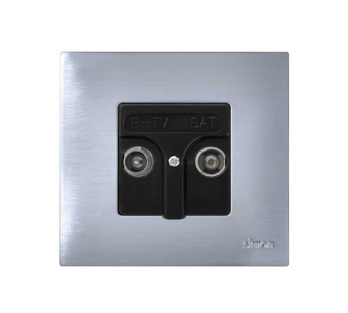 Simon 27 Накладка на розетку телевизионную R-TV+SAT, широкий модуль, S27, графит  27097-38  Simon