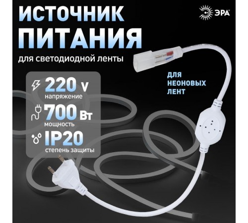 Источник питания power cord-NEONLED  Б0043079  ЭРА
