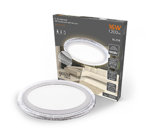 Светильник светодиодный Bubbles BL318 Кругл. 12+4W LED 3000K 1200лм193х31ммO160 1/20  BL318 Gauss