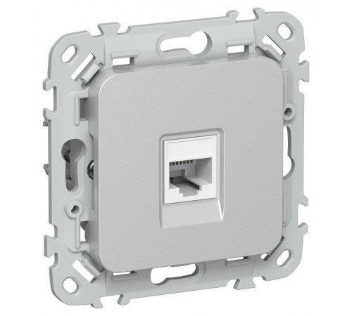 FLITE Розетка телефонная RJ11 кат.3 РТ3-1-ФлА алюминий  FI-T10-K47  IEK