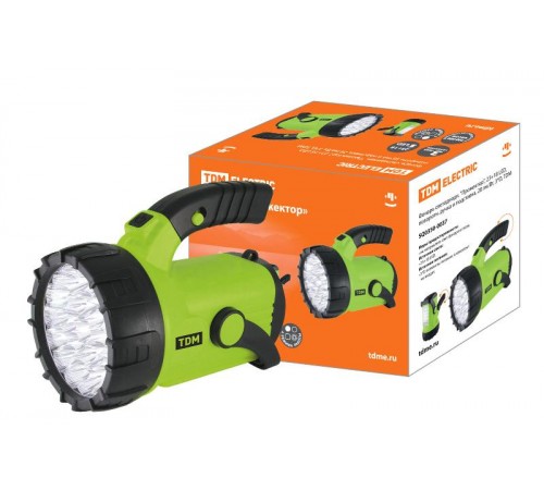 Фонарь прожекторный  23хLED + 18хLED 3хD, подставка, поворот. ручка  SQ0350-0037  TDM