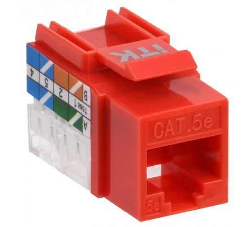 Модуль Keystone Jack кат.5E UTP 110 IDC 90град красный  CS1-1C5EU-11-04  ITK
