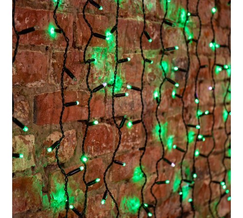 Гирлянда "Светодиодный Дождь" 2х1,5м, эффект мерцания, черный провод, 230 В, диоды ЗЕЛЁНЫЕ, 360 LED  235-236  NEON-NIGHT