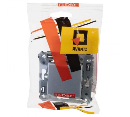 Выключатель одноклавишный в стену, "Avanti", "Закаленная сталь"  4404103  DKC