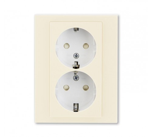 ABB Levit Слоновая кость / белый Розетка 2-ая с з/к со шторками 16А  5522H-C03457 17W  2CHH223457C6017  ABB