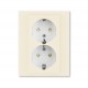 ABB Levit Слоновая кость / белый Розетка 2-ая с з/к со шторками 16А  5522H-C03457 17W  2CHH223457C6017  ABB