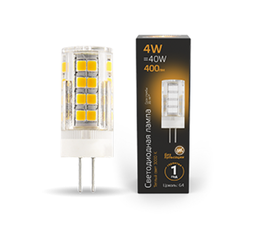 Лампа светодиодная Black LED G4 AC185-265V 4W 400lm 2700K керамика  107307104  Gauss