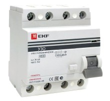 Выключатель дифференциальный (УЗО) ВД-100 4п 16А 30мА (тип АС, эл-мех) PROximа  elcb-4-16-30-em-pro  EKF (замена - E1046M1630)