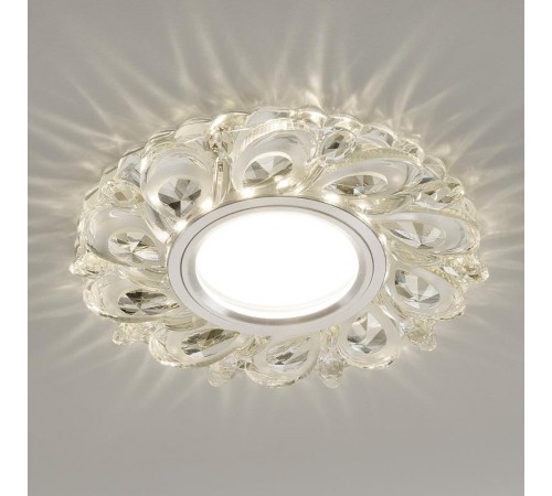 Светильник точечный встраиваемый 2219 MR16 CL прозрачный с подсветкой  a041526  Elektrostandard