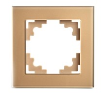 Рамка 1-местная, стекло, серия Катрин, GFR00-7001-08,  золото  49032  STEKKER