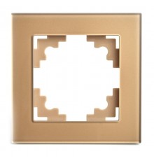 Рамка 1-местная, стекло, серия Катрин, GFR00-7001-08,  золото  49032  STEKKER