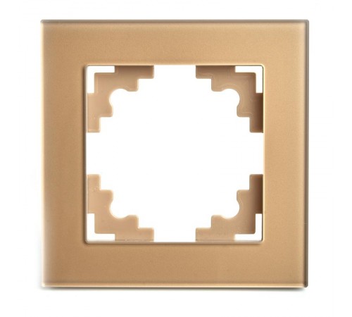 Рамка 1-местная, стекло, серия Катрин, GFR00-7001-08,  золото  49032  STEKKER