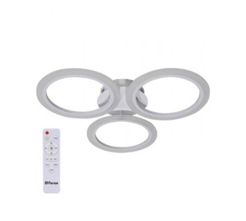 Светильник светодиодный управляемый с пультом 72W, Max. 4200Lum, 3000К-6500K, IP20, белый AL5930 Flow  41671  FERON