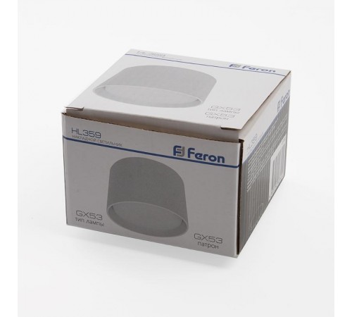 Светильник потолочный под лампу макс 12W, 230V, GX53, белый, HL359  41990  FERON