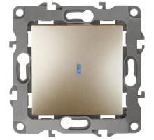 Выключатель с подсветкой 12-1102-04 10АХ-250В,  шампань  Б0014636  ЭРА