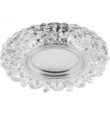 Светильник точечный встраиваемый декоративный CD926 15LED*2835 SMD 4000K, MR16 50W G5.3, прозрачный, хром  28901  Feron
