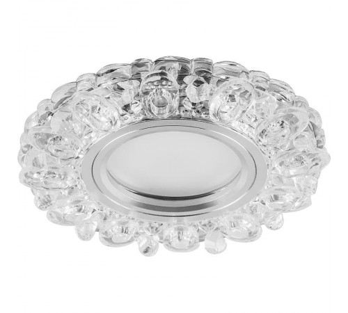 Светильник точечный встраиваемый декоративный CD926 15LED*2835 SMD 4000K, MR16 50W G5.3, прозрачный, хром  28901  Feron