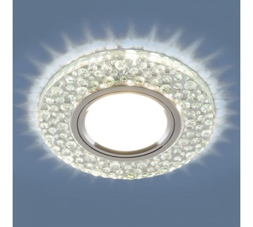 Светильник точечный встраиваемый 2224 MR16 CL прозрачный с подсветкой  a043148  Elektrostandard