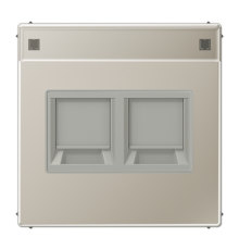 Плата (фиксация защёлкиванием) с полем для надписи для двух модулей; металл; нержавеющая сталь ES1969-2NAAT Jung