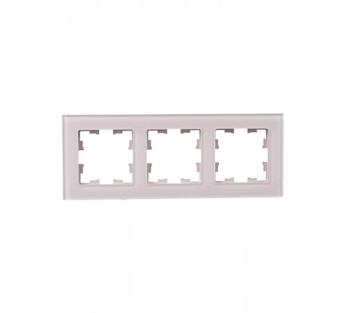 BRITE Рамка 3-ая РУ-3-2-Бр стекло розовый матовый  BR-M32-G-31-K14  IEK