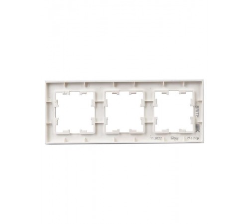 BRITE Рамка 3-ая РУ-3-2-Бр стекло розовый матовый  BR-M32-G-31-K14  IEK