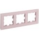 BRITE Рамка 3-ая РУ-3-2-Бр стекло розовый матовый  BR-M32-G-31-K14  IEK