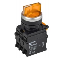 Переключатель с подсветкой 3 полож. 2NO жёлтый MASTER  MI-SW60-20XD-4-14-3-K05  IEK