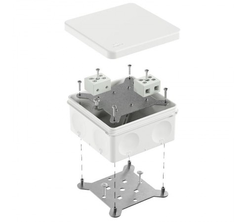 Коробка огнестойкая для о/п двухкомпонентная 60-0300-FR10.0-4 Е15-Е120 RAL9003 100х100х50 (14 шт/уп)  60-0300-9003-FR10.0-4  Промрукав