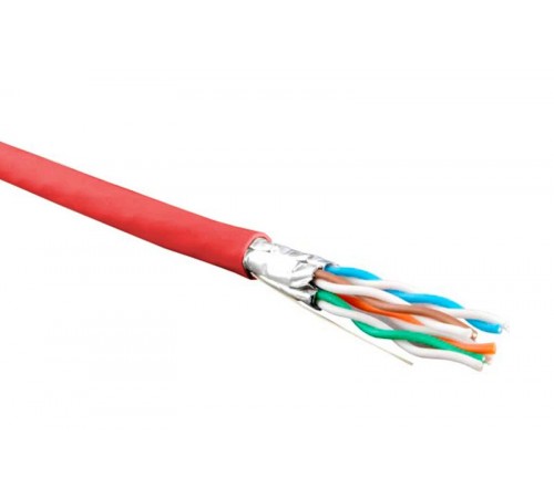 UFTP4-C6-S23-IN-LSZH-RD-500 (500 м) Кабель витая пара, экранир. U/FTP, кат. 6, 4 пары(23 AWG),одножил. (solid), LSZH, нг(А)-HF 445093  Hyperline