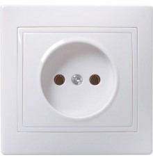 КВАРТА Белый Розетка 1-местная без заземления 10А РС10-2-КБ ERK13-K01-10-DM  GENERICA