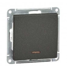 W59 Черный бархат Выключатель 1-клавишный с подсветкой 10АХ  VS110-153-6-86  SE