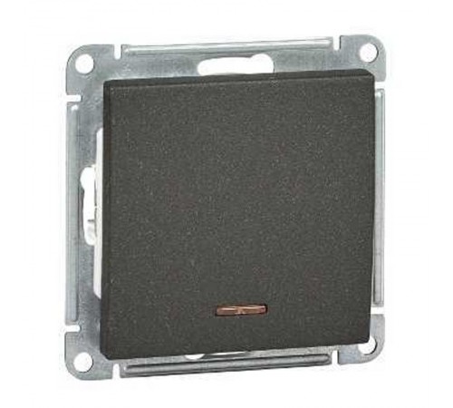 W59 Черный бархат Выключатель 1-клавишный с подсветкой 10АХ  VS110-153-6-86  SE