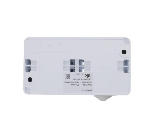 Этюд Белый О/У Блок: Розетка с заземлением со шторками + Выключатель 1-клавишный IP44  BPA16-241B  SE